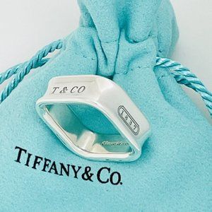Tiffany 1837 Square Ring Size 5.5 in Sterling Silver Unisex Mens